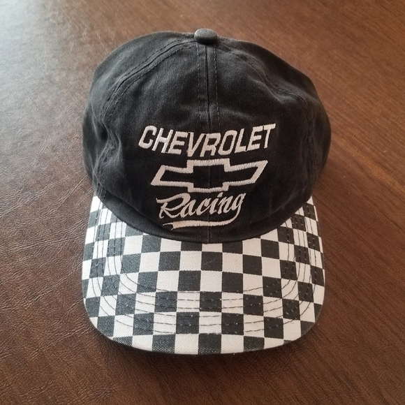 GUC Vintage Checkered Chevrolet Racing Adjustable/Stretch Strap Hat🏁🏁 - Picture 1 of 8